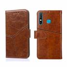 For Infinix Hot 8 / Hot 8 Lite Geometric Stitching Horizontal Flip Leather Phone Case(Light Brown) - 1