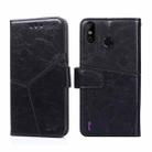 For Infinix Smart 4 X653 Geometric Stitching Horizontal Flip Leather Phone Case(Black) - 1