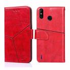 For Infinix Smart 4 X653 Geometric Stitching Horizontal Flip Leather Phone Case(Red) - 1