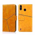 For Infinix Smart 4 X653 Geometric Stitching Horizontal Flip Leather Phone Case(Yellow) - 1