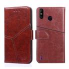 For Infinix Smart 4 X653 Geometric Stitching Horizontal Flip Leather Phone Case(Dark Brown) - 1