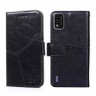 For Itel A48 Geometric Stitching Horizontal Flip Leather Phone Case(Black) - 1