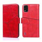 For Itel A48 Geometric Stitching Horizontal Flip Leather Phone Case(Red) - 1