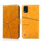 For Itel A48 Geometric Stitching Horizontal Flip Leather Phone Case(Yellow) - 1