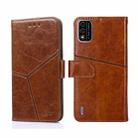 For Itel A48 Geometric Stitching Horizontal Flip Leather Phone Case(Light Brown) - 1