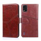 For Itel A48 Geometric Stitching Horizontal Flip Leather Phone Case(Dark Brown) - 1