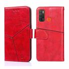 For Tecno Camon 15 CD7/ Camon 15 Air Geometric Stitching Horizontal Flip Leather Phone Case(Red) - 1