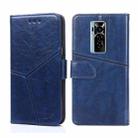 For Tecno Phantom X Geometric Stitching Horizontal Flip Leather Phone Case(Blue) - 1