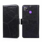 For Tecno Pop 4 Geometric Stitching Horizontal Flip Leather Phone Case(Black) - 1