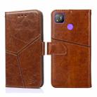 For Tecno Pop 4 Geometric Stitching Horizontal Flip Leather Phone Case(Light Brown) - 1