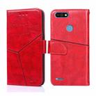 For Tecno POP 2 / POP 2F / POP 2 Pro Geometric Stitching Horizontal Flip Leather Phone Case(Red) - 1