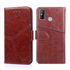 For Tecno Spark 6 GO Geometric Stitching Horizontal Flip Leather Phone Case(Dark Brown) - 1