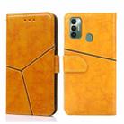 For Tecno Spark 7 Geometric Stitching Horizontal Flip Leather Phone Case(Yellow) - 1