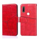 For Fujitsu Arrows WE F-51B Geometric Stitching Horizontal Flip Leather Phone Case(Red) - 1