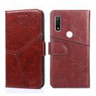 For Fujitsu Arrows WE F-51B Geometric Stitching Horizontal Flip Leather Phone Case(Dark Brown) - 1