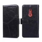 For Fujitsu Arrows Be4 Plus F-41B Geometric Stitching Horizontal Flip Leather Phone Case(Black) - 1