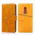 For Fujitsu Arrows Be4 Plus F-41B Geometric Stitching Horizontal Flip Leather Phone Case(Yellow) - 1