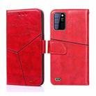 For OUKITEL C25 Geometric Stitching Horizontal Flip Leather Phone Case(Red) - 1