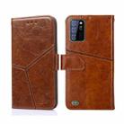 For OUKITEL C25 Geometric Stitching Horizontal Flip Leather Phone Case(Light Brown) - 1