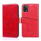 For UMIDIGI A11 Geometric Stitching Horizontal Flip Leather Phone Case(Red) - 1