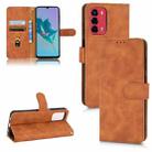 For ZTE Blade A72 4G / V40 Vita Skin Feel Magnetic Flip Leather Phone Case(Brown) - 1