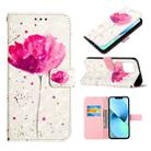 For iPhone 14 3D Painting Horizontal Flip Leather Phone Case (A Flower) - 1