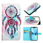 For iPhone 14 Plus 3D Painting Horizontal Flip Leather Phone Case (Color Drop Wind Chimes) - 1