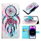 For iPhone 14 Pro 3D Painting Horizontal Flip Leather Phone Case(Color Drop Wind Chimes) - 1