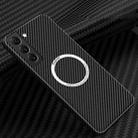 For Samsung Galaxy S22 5G Carbon Fiber Texture MagSafe Magnetic Phone Case(Black) - 1