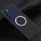 For Samsung Galaxy S21 Plus 5G Carbon Fiber Texture MagSafe Magnetic Phone Case(Black Blue) - 1