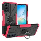 For Infinix Hot 12 Armor Bear Shockproof PC + TPU Phone Case(Rose Red) - 1