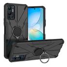 For Infinix Hot 12 Armor Bear Shockproof PC + TPU Phone Case(Black) - 1