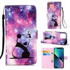 For iPhone 14 Plus Painted Flat Texture Leather Case with Lanyard & Card Slot & Wallet & Holder (Baby Panda) - 1