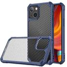 For iPhone 14 Carbon Fiber Acrylic Shockproof Phone Case (Blue) - 1