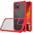 For iPhone 14 Plus Carbon Fiber Acrylic Shockproof Phone Case (Red) - 1