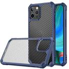 For iPhone 14 Pro Carbon Fiber Acrylic Shockproof Phone Case(Blue) - 1