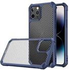 For iPhone 14 Pro Max Carbon Fiber Acrylic Shockproof Phone Case (Blue) - 1