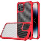 For iPhone 14 Pro Max Carbon Fiber Acrylic Shockproof Phone Case (Red) - 1