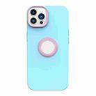 For iPhone 13 Pro Contrast Color 3 in 1 TPU Phone Case (Pink+Mint Green) - 1