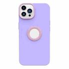 For iPhone 13 Pro Contrast Color 3 in 1 TPU Phone Case (Purple) - 1