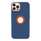 For iPhone 13 Pro Contrast Color 3 in 1 TPU Phone Case (Dark Blue) - 1