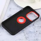 For iPhone 13 Pro Contrast Color 3 in 1 TPU Phone Case (Black+Red) - 5