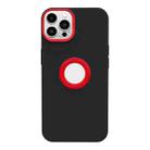 For iPhone 12 Contrast Color 3 in 1 TPU Phone Case(Black+Red) - 1