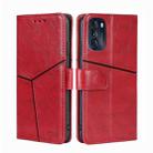 For Motorola Moto G 5G 2022 Geometric Stitching Horizontal Flip Leather Phone Case(Red) - 1