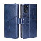 For Motorola Moto G 5G 2022 Geometric Stitching Horizontal Flip Leather Phone Case(Blue) - 1