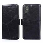 For Motorola Moto G Power 2022 Geometric Stitching Horizontal Flip Leather Phone Case(Black) - 1