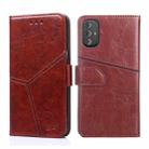 For Motorola Moto G Power 2022 Geometric Stitching Horizontal Flip Leather Phone Case(Dark Brown) - 1