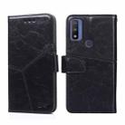 For Motorola Moto G Pure Geometric Stitching Horizontal Flip Leather Phone Case(Black) - 1