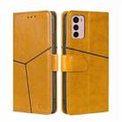 For Motorola Moto G42 4G Geometric Stitching Horizontal Flip Leather Phone Case(Yellow) - 1