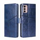 For Motorola Moto G42 4G Geometric Stitching Horizontal Flip Leather Phone Case(Blue) - 1